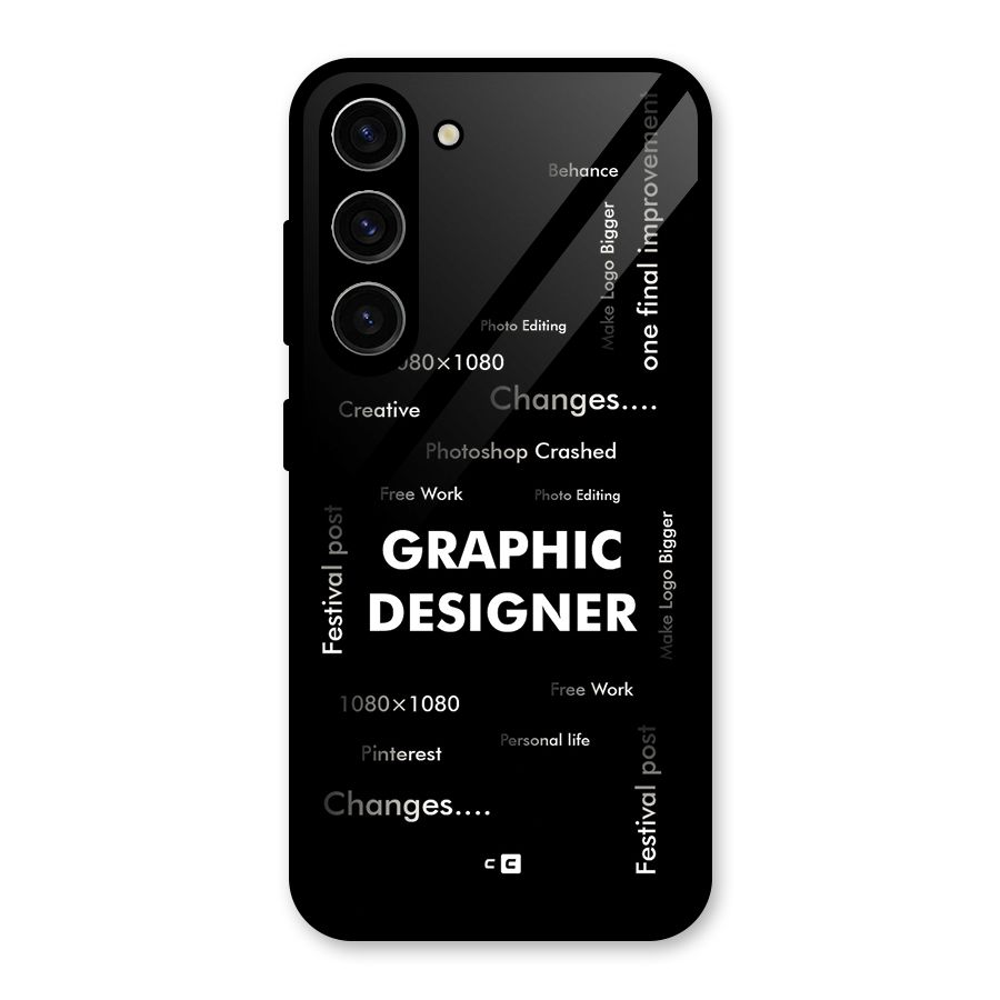Graphic Designer Struggles Glass Back Case for Galaxy S23