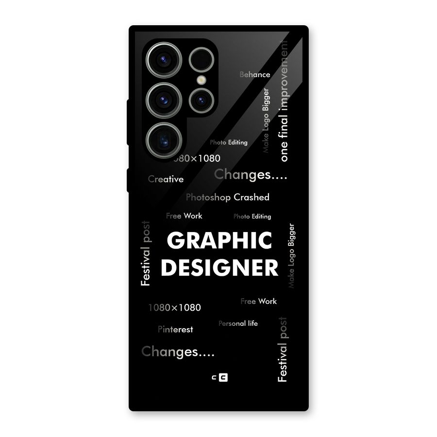 Graphic Designer Struggles Glass Back Case for Galaxy S23 Ultra