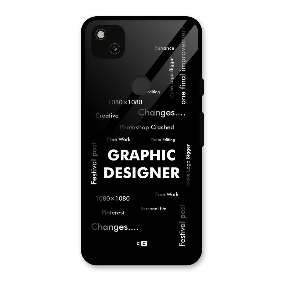 Graphic Designer Struggles Glass Back Case for Google Pixel 4a