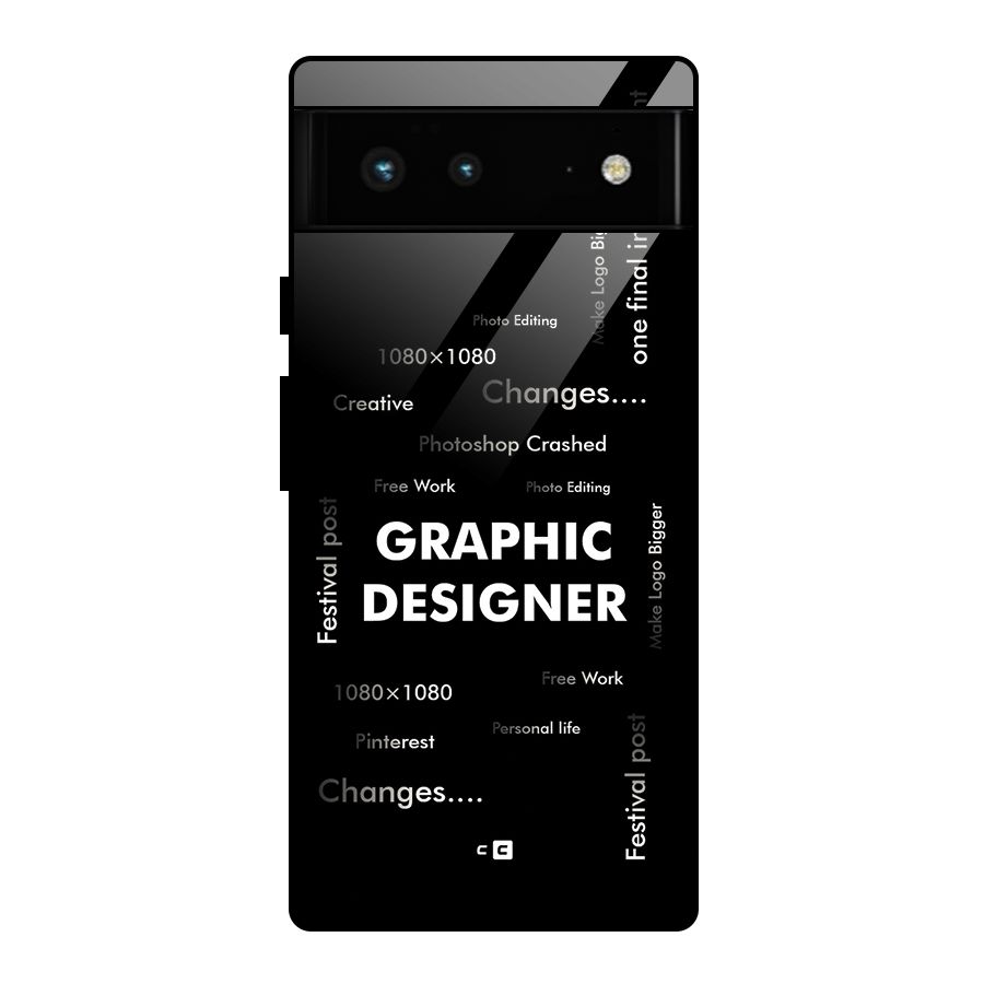 Graphic Designer Struggles Glass Back Case for Google Pixel 6