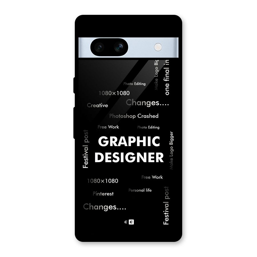 Graphic Designer Struggles Glass Back Case for Google Pixel 7a