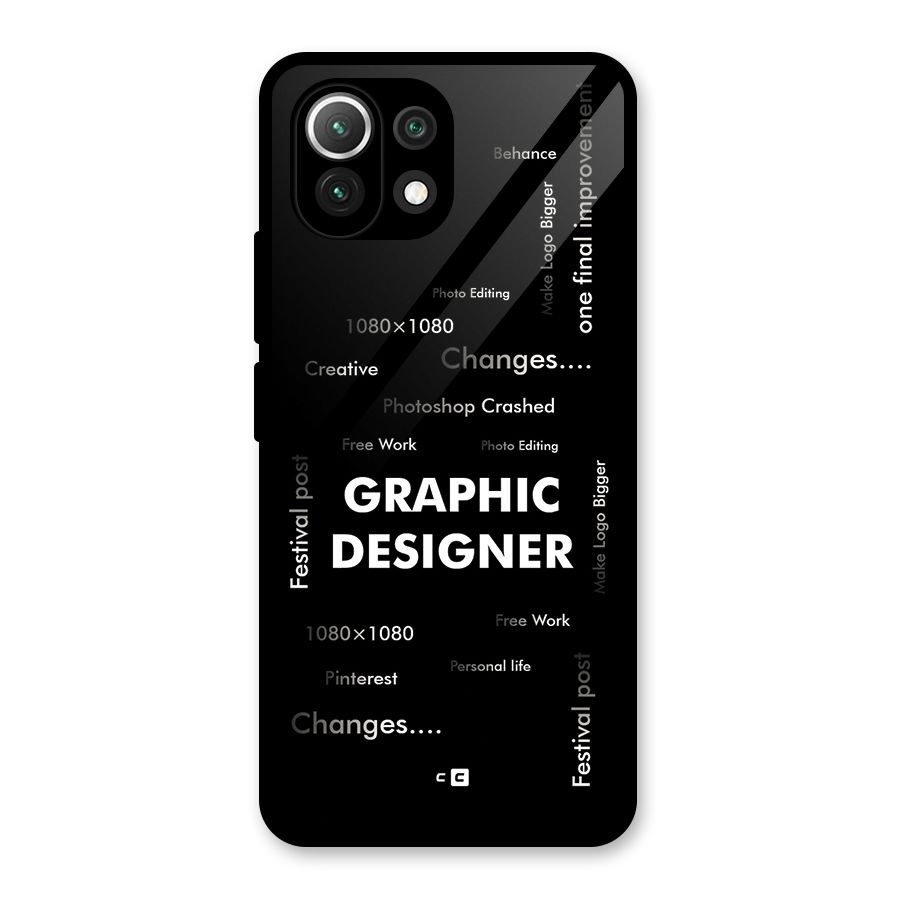 Graphic Designer Struggles Glass Back Case for Mi 11 Lite