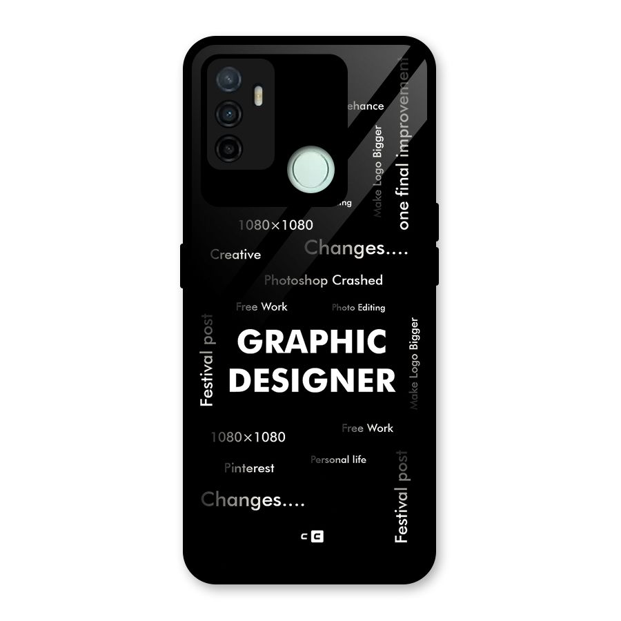 Graphic Designer Struggles Glass Back Case for Oppo A53