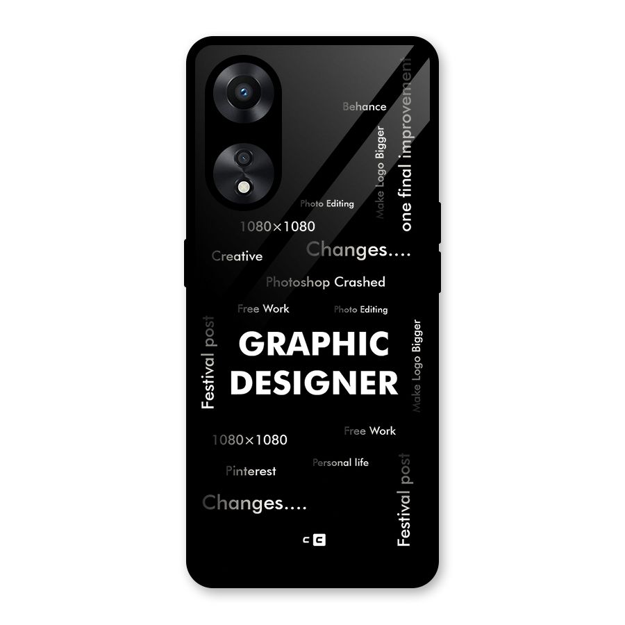 Graphic Designer Struggles Glass Back Case for Oppo A78
