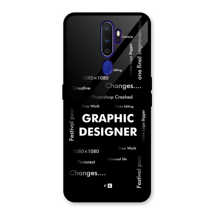 Graphic Designer Struggles Glass Back Case for Oppo A9 (2020)