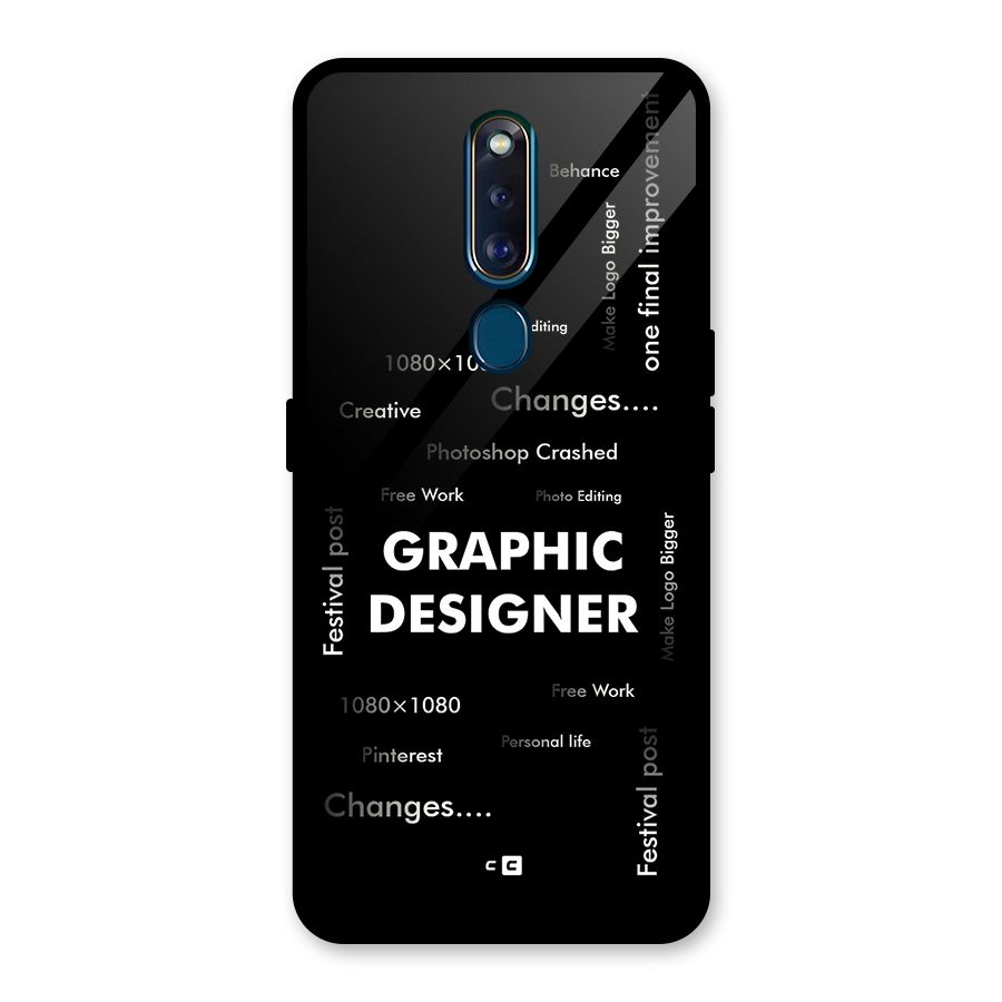 Graphic Designer Struggles Glass Back Case for Oppo F11 Pro