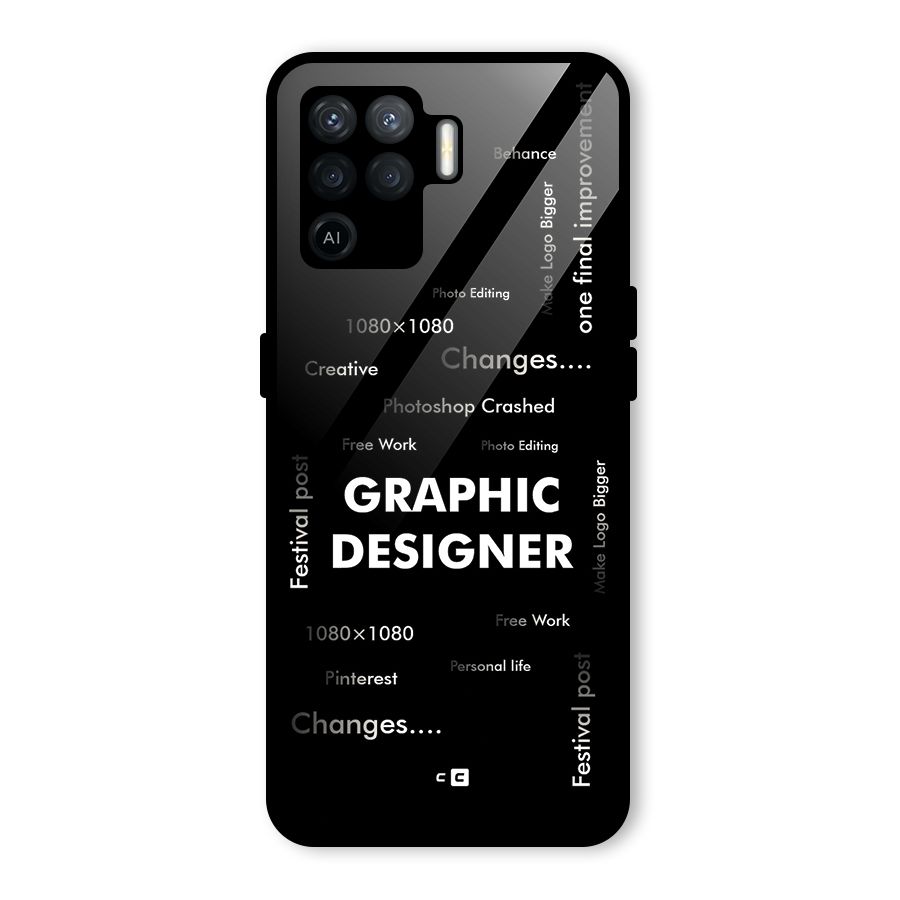 Graphic Designer Struggles Glass Back Case for Oppo F19 Pro