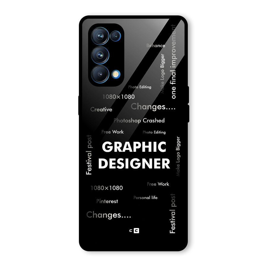 Graphic Designer Struggles Glass Back Case for Oppo Reno5 Pro 5G