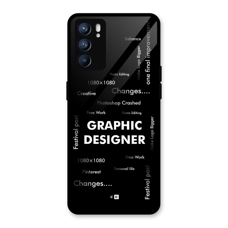 Graphic Designer Struggles Glass Back Case for Oppo Reno6 5G