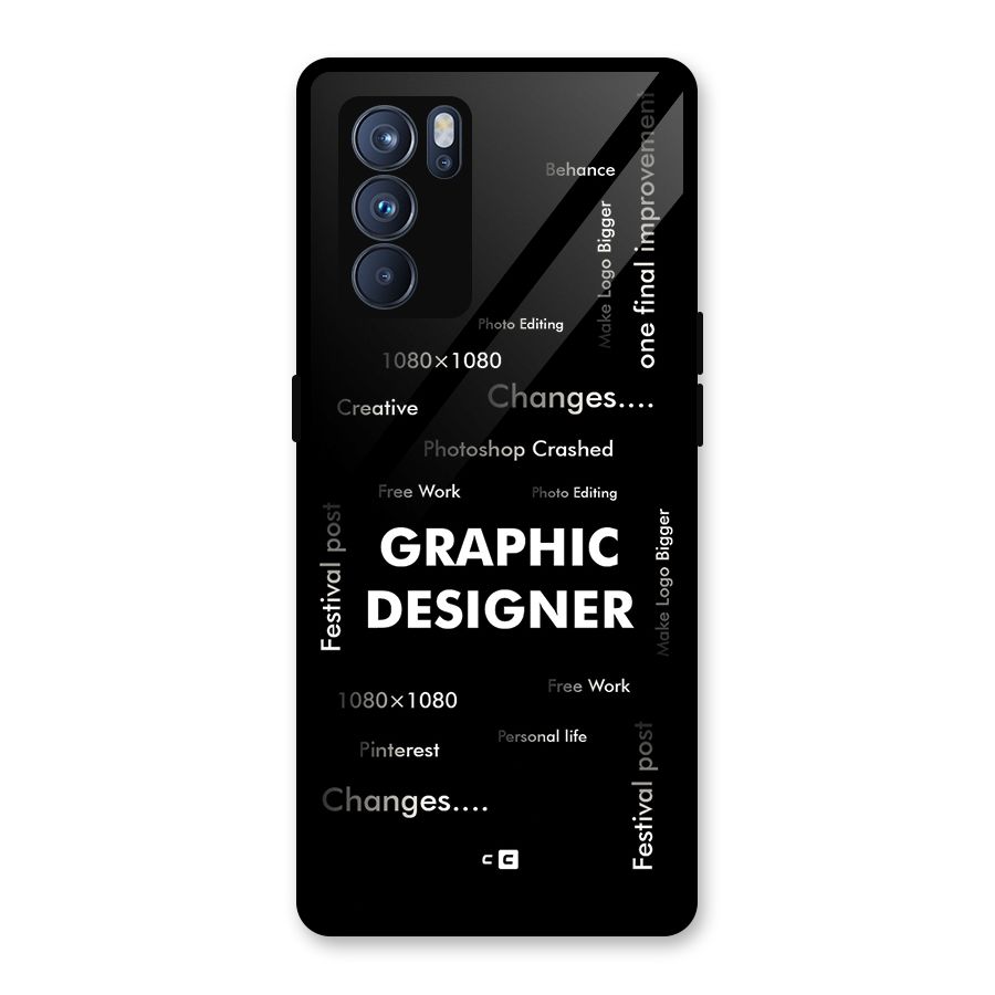 Graphic Designer Struggles Glass Back Case for Oppo Reno6 Pro 5G