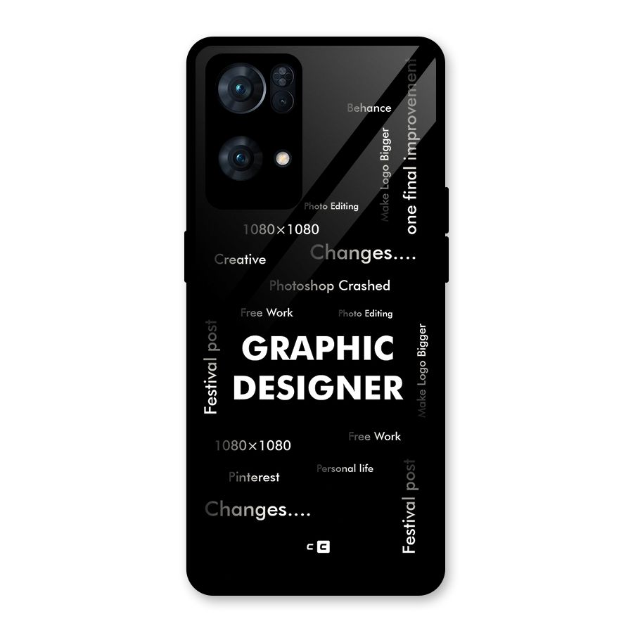 Graphic Designer Struggles Glass Back Case for Oppo Reno7 Pro 5G
