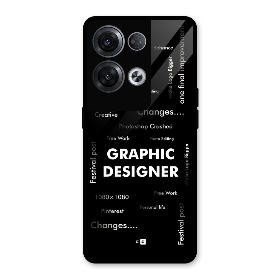Graphic Designer Struggles Glass Back Case for Oppo Reno8 Pro 5G