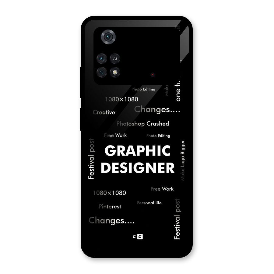 Graphic Designer Struggles Glass Back Case for Poco M4 Pro 4G