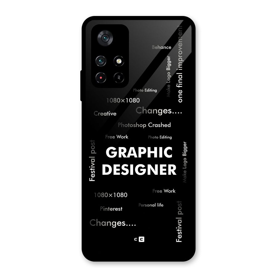 Graphic Designer Struggles Glass Back Case for Poco M4 Pro 5G