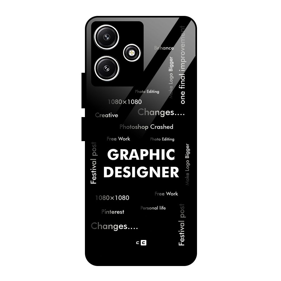 Graphic Designer Struggles Glass Back Case for Poco M6 Pro