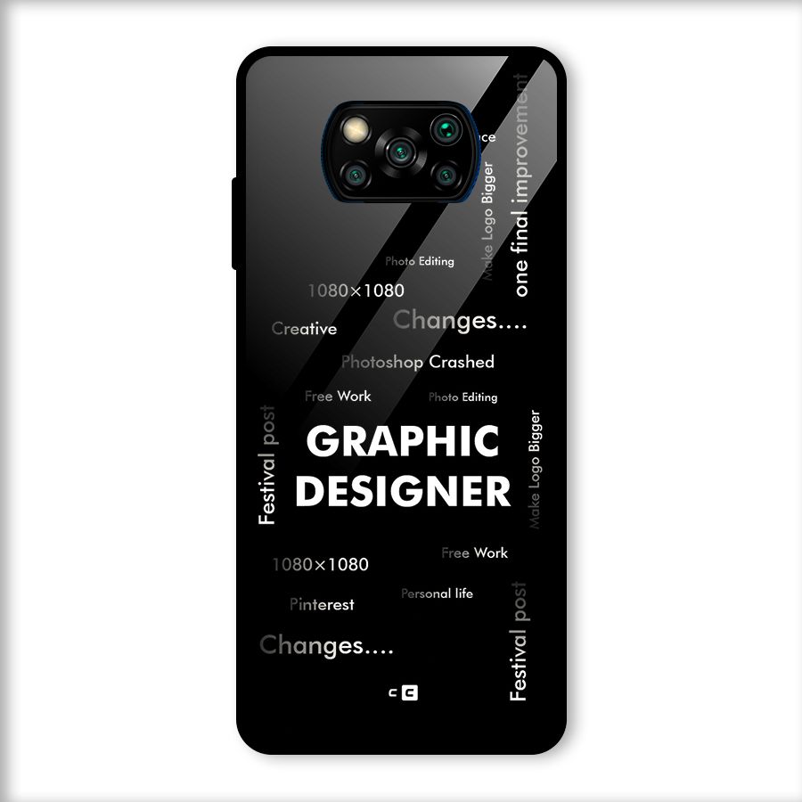 Graphic Designer Struggles Glass Back Case for Poco X3