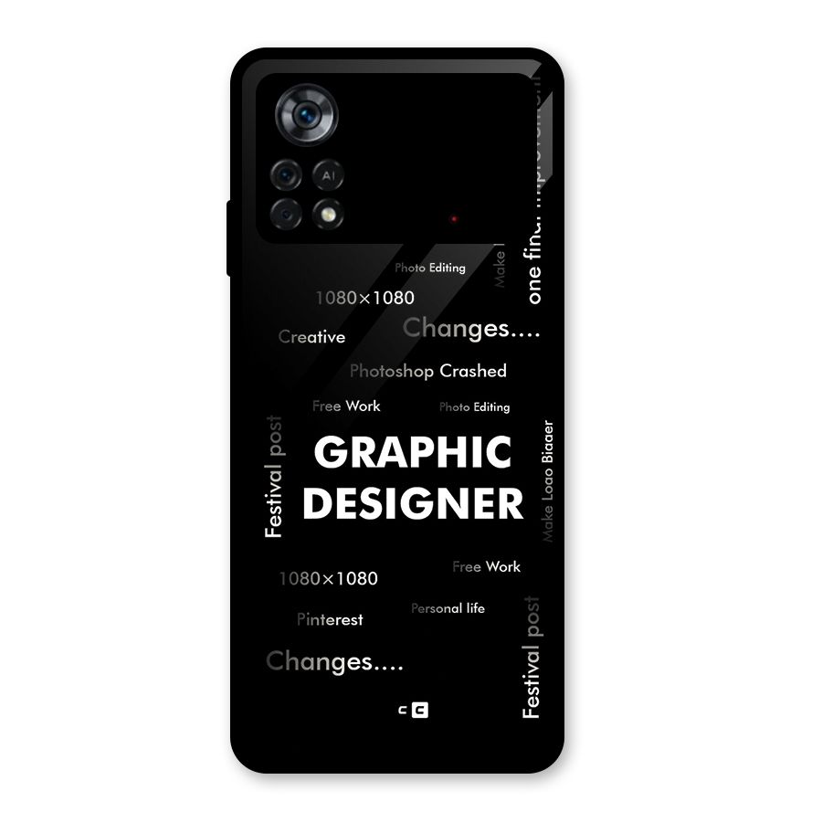 Graphic Designer Struggles Glass Back Case for Poco X4 Pro 5G