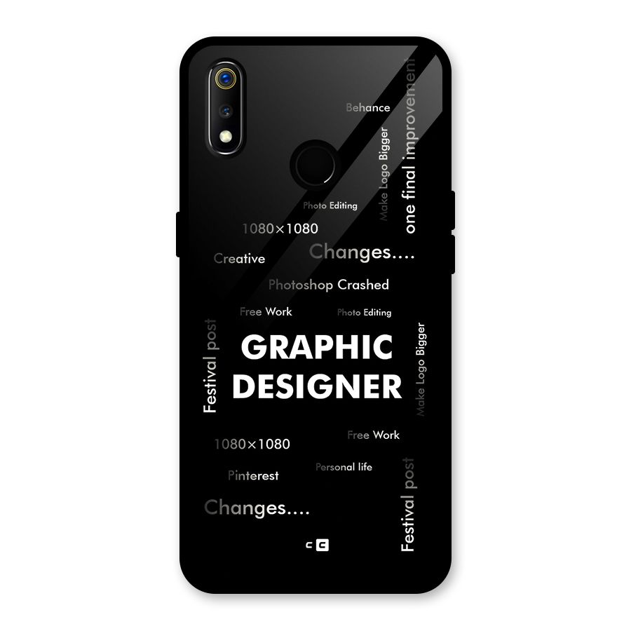 Graphic Designer Struggles Glass Back Case for Realme 3i
