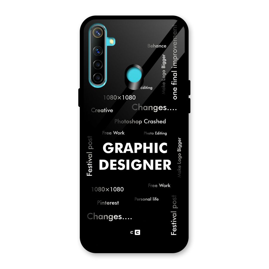 Graphic Designer Struggles Glass Back Case for Realme 5i