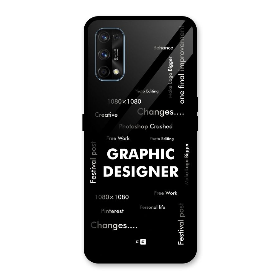 Graphic Designer Struggles Glass Back Case for Realme 7 Pro