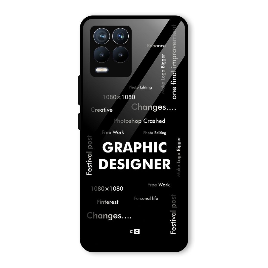 Graphic Designer Struggles Glass Back Case for Realme 8 Pro