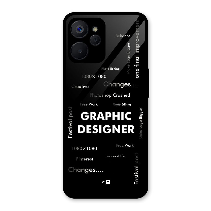 Graphic Designer Struggles Glass Back Case for Realme 9i 5G