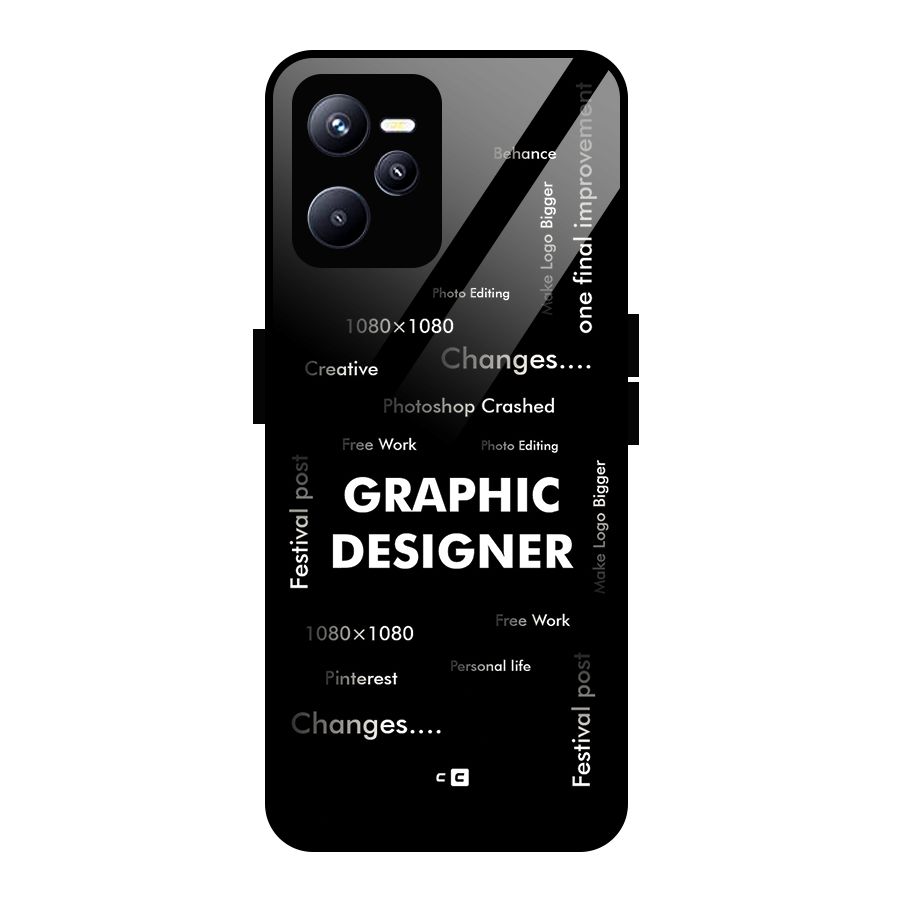 Graphic Designer Struggles Glass Back Case for Realme C35