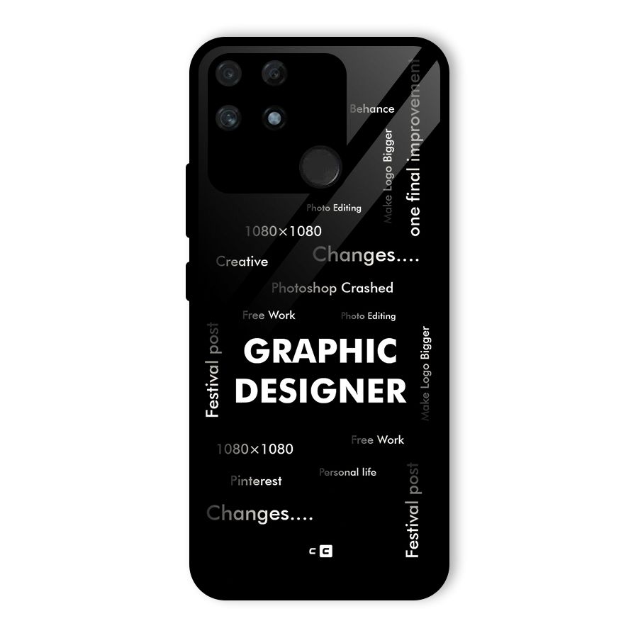 Graphic Designer Struggles Glass Back Case for Realme Narzo 50A