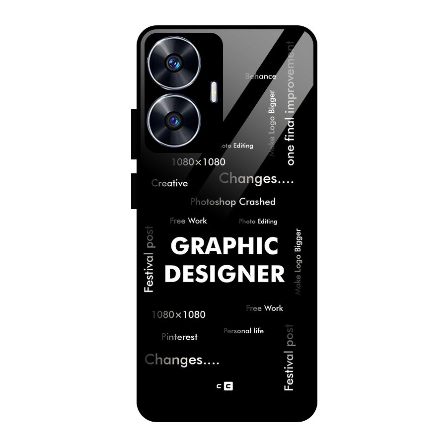 Graphic Designer Struggles Glass Back Case for Realme Narzo N55