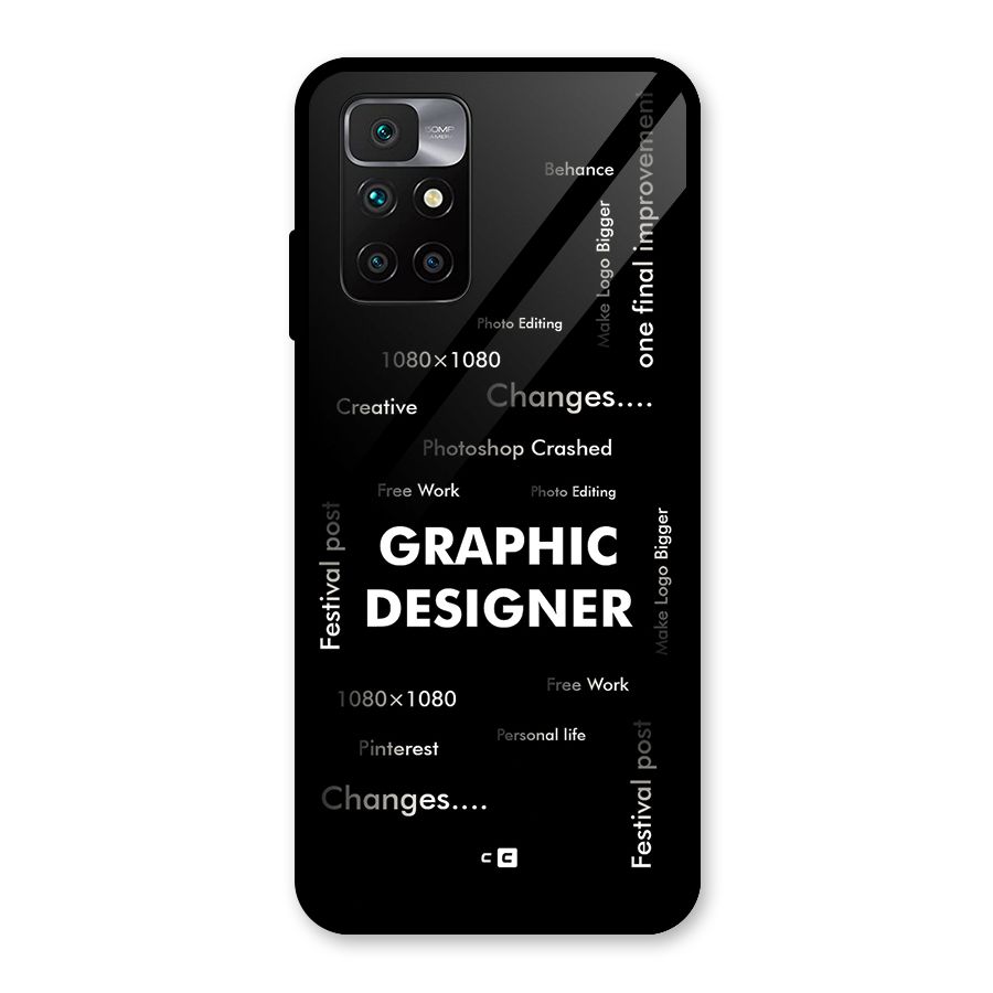 Graphic Designer Struggles Glass Back Case for Redmi 10 Prime