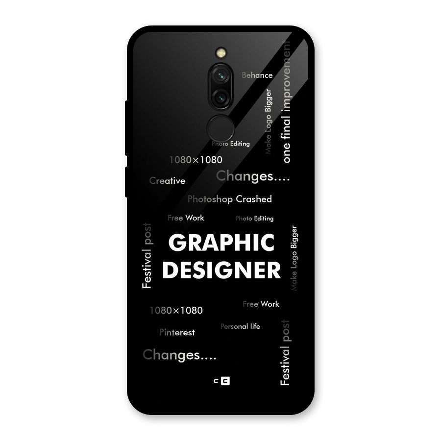 Graphic Designer Struggles Glass Back Case for Redmi 8