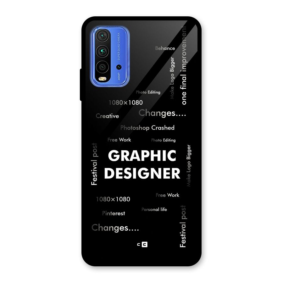 Graphic Designer Struggles Glass Back Case for Redmi 9 Power