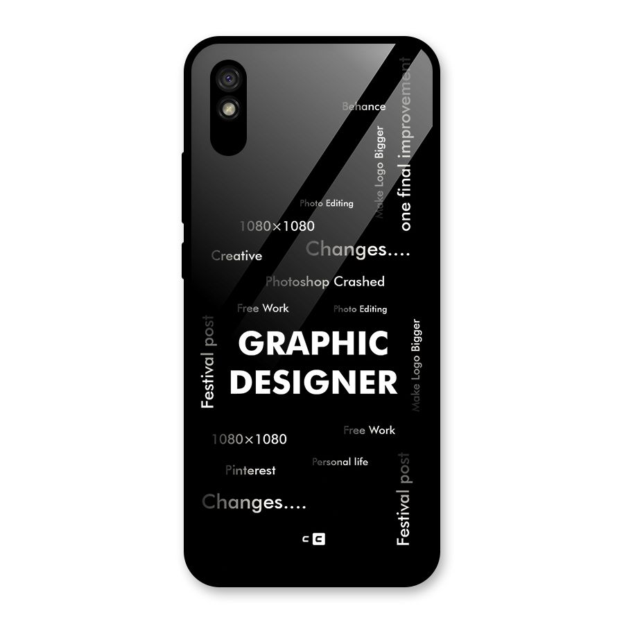 Graphic Designer Struggles Glass Back Case for Redmi 9i