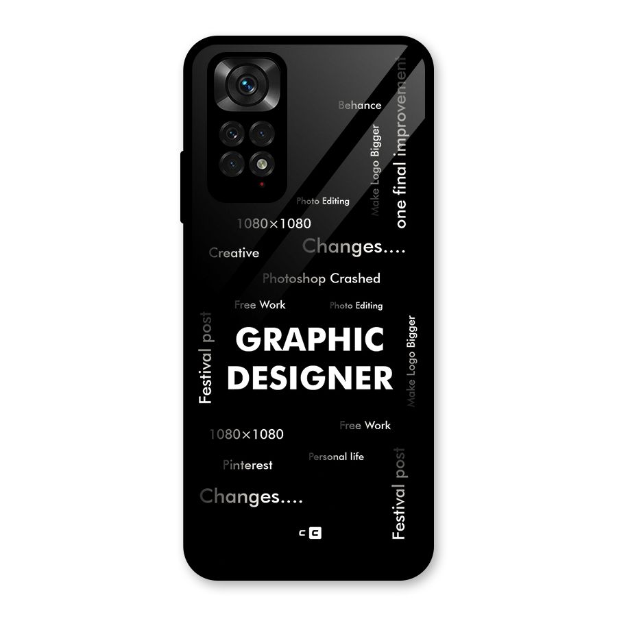 Graphic Designer Struggles Glass Back Case for Redmi Note 11S