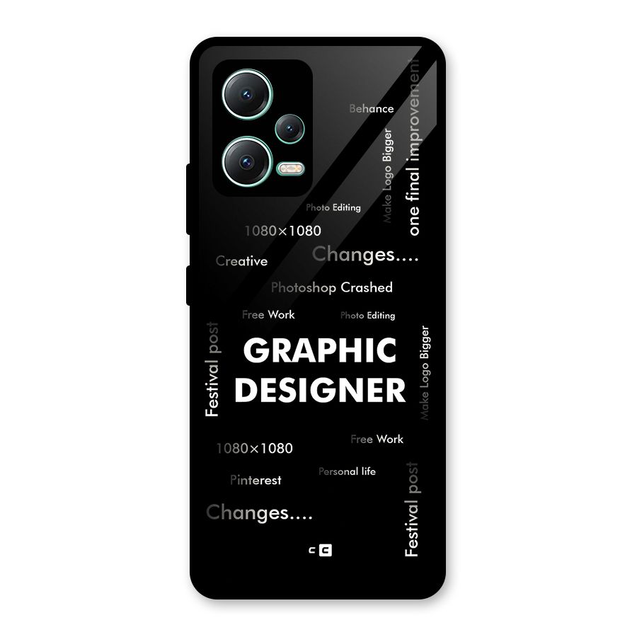 Graphic Designer Struggles Glass Back Case for Redmi Note 12 5G