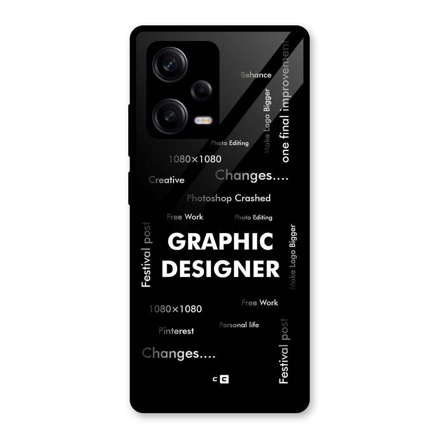 Graphic Designer Struggles Glass Back Case for Redmi Note 12 Pro