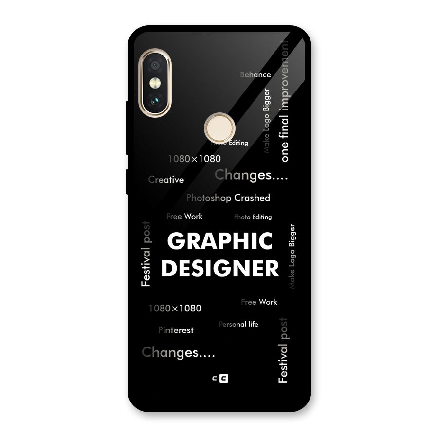 Graphic Designer Struggles Glass Back Case for Redmi Note 5 Pro