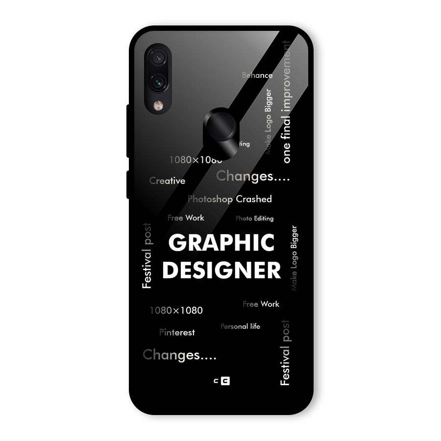 Graphic Designer Struggles Glass Back Case for Redmi Note 7S