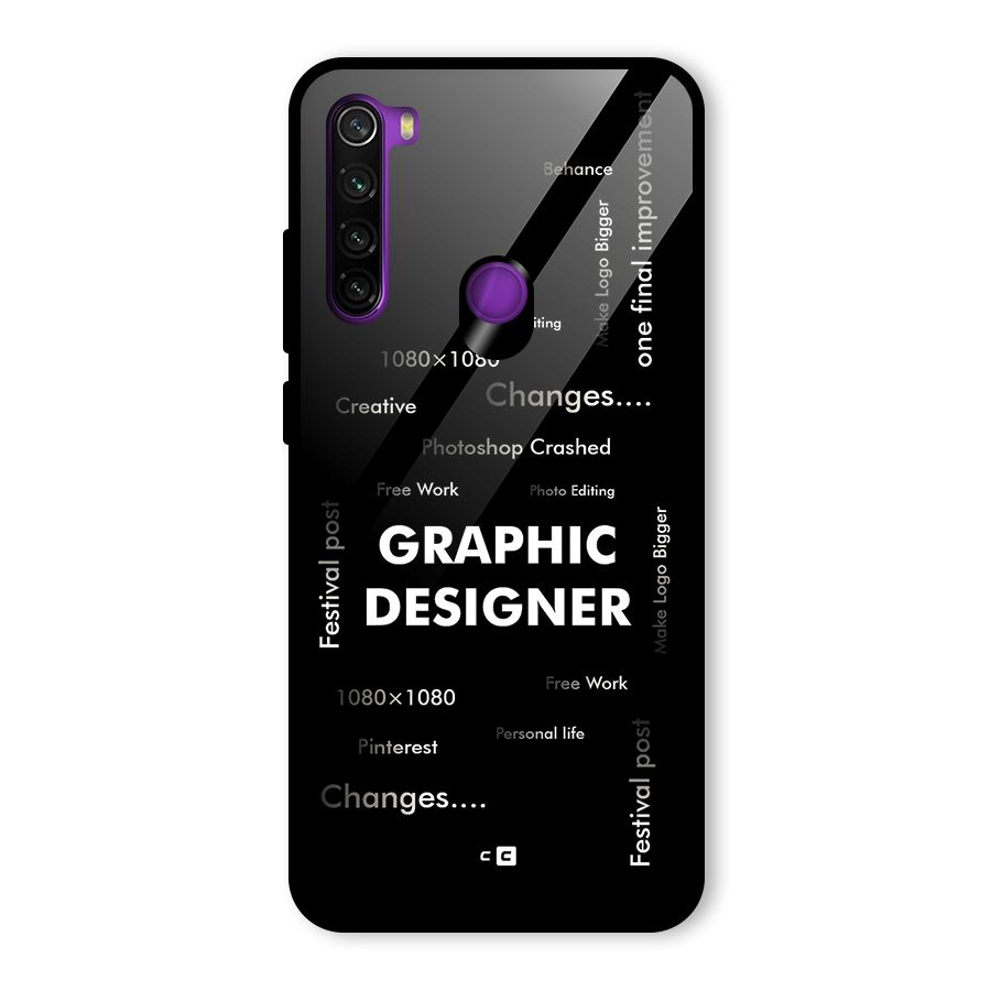 Graphic Designer Struggles Glass Back Case for Redmi Note 8
