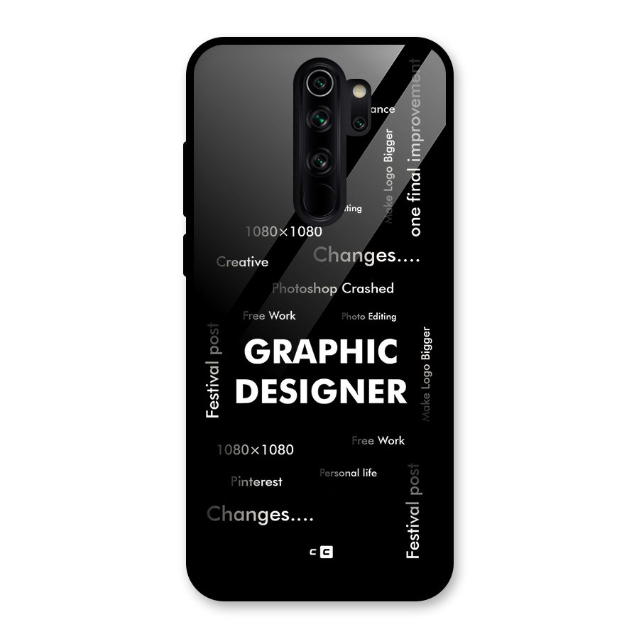Graphic Designer Struggles Glass Back Case for Redmi Note 8 Pro