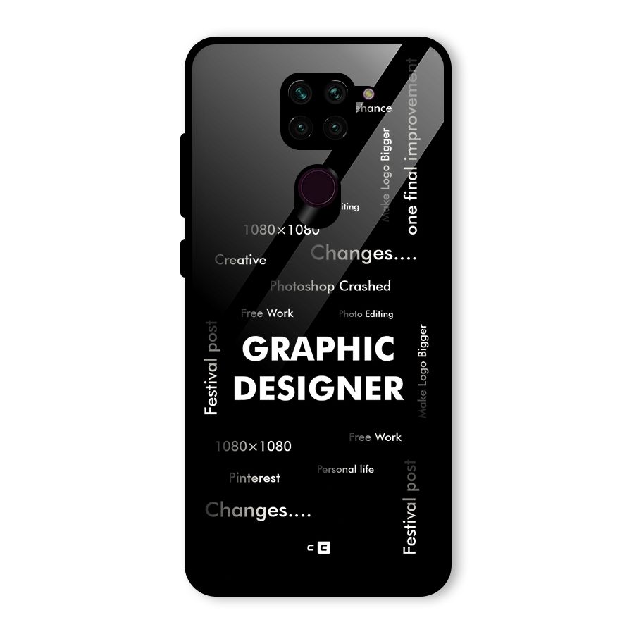 Graphic Designer Struggles Glass Back Case for Redmi Note 9