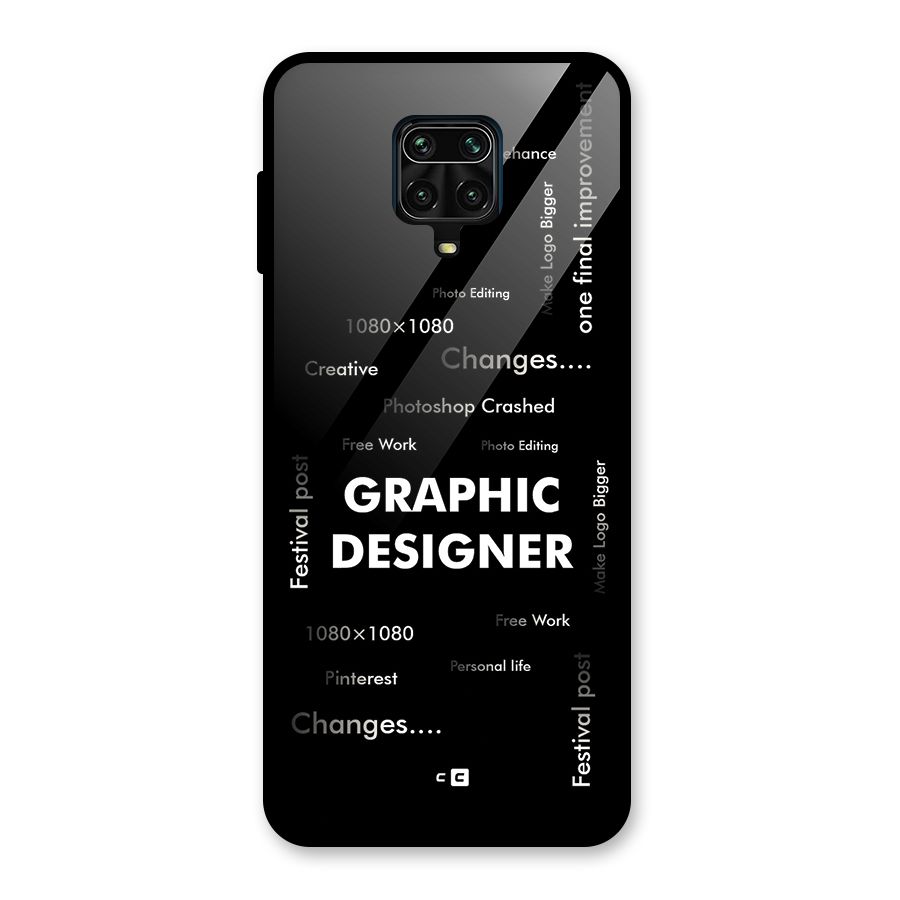 Graphic Designer Struggles Glass Back Case for Redmi Note 9 Pro