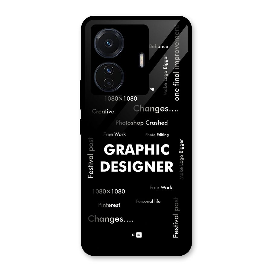 Graphic Designer Struggles Glass Back Case for Vivo T1 Pro