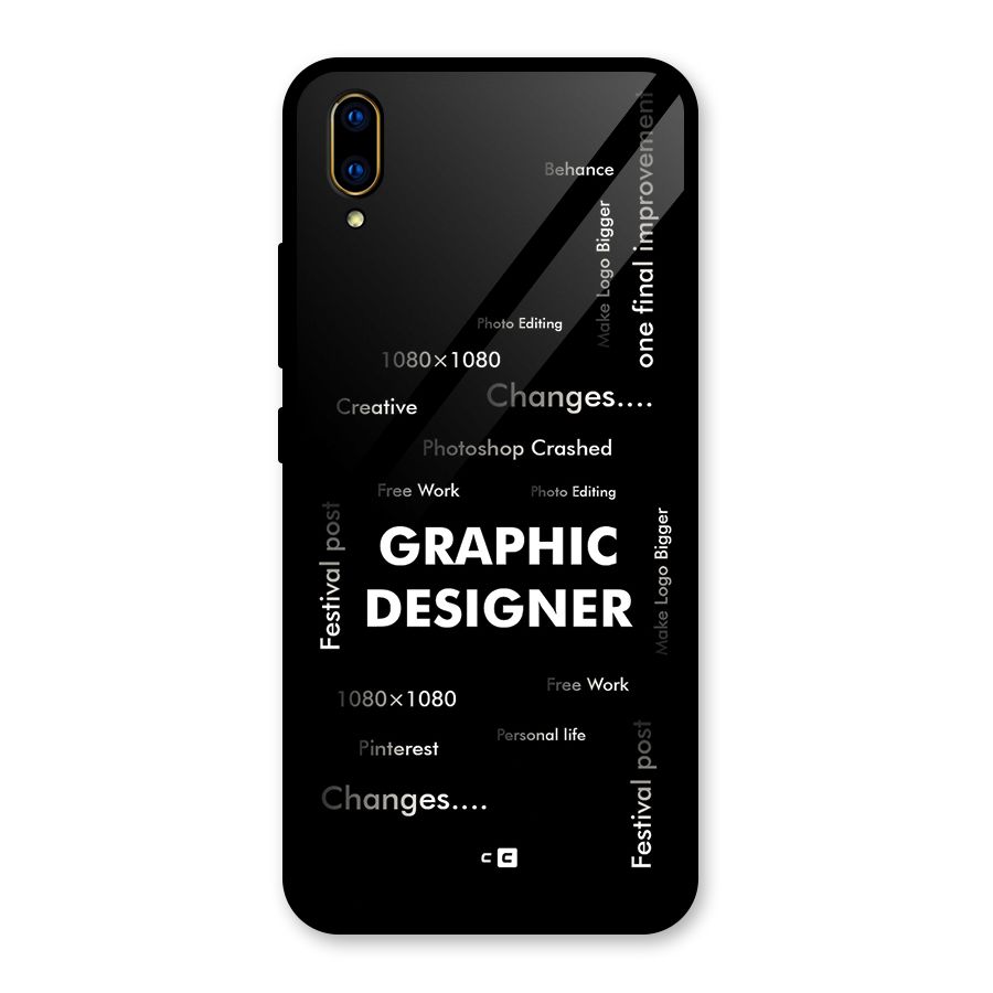 Graphic Designer Struggles Glass Back Case for Vivo V11 Pro