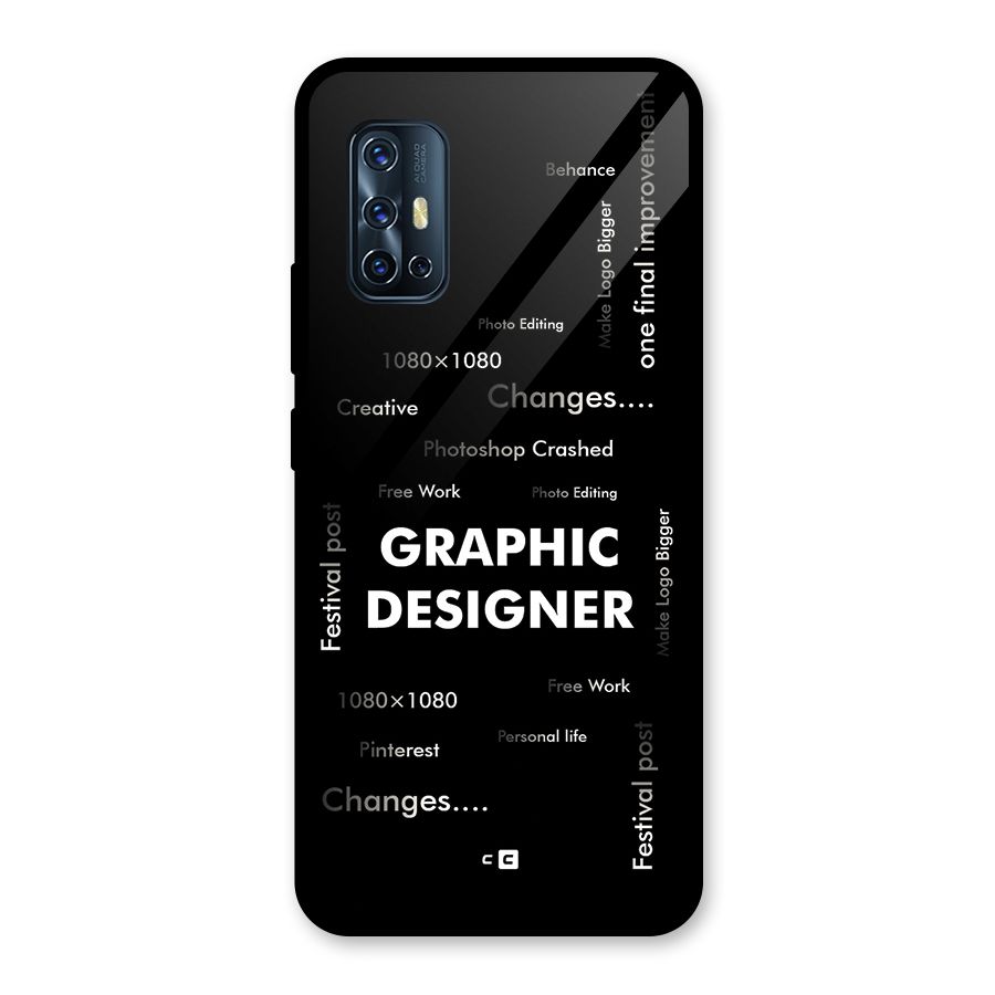 Graphic Designer Struggles Glass Back Case for Vivo V17