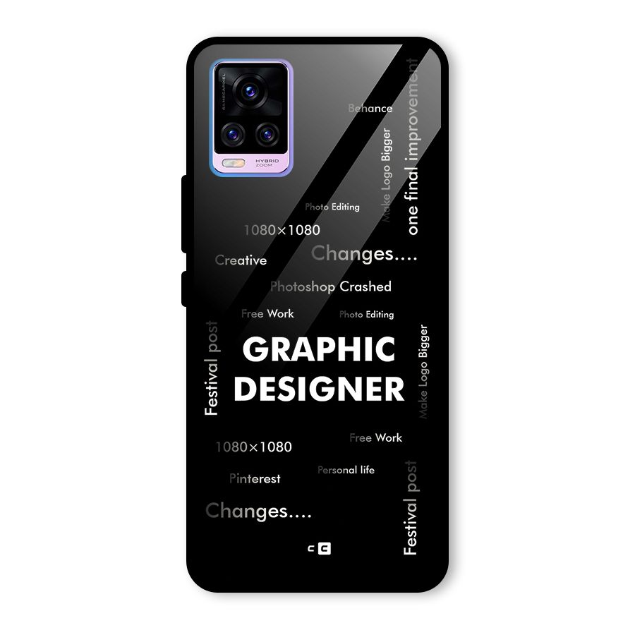 Graphic Designer Struggles Glass Back Case for Vivo V20 Pro