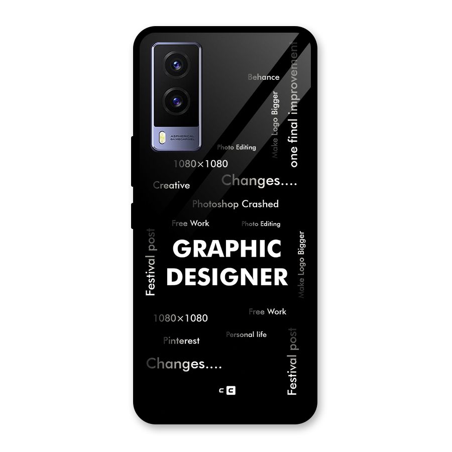 Graphic Designer Struggles Glass Back Case for Vivo V21e 5G