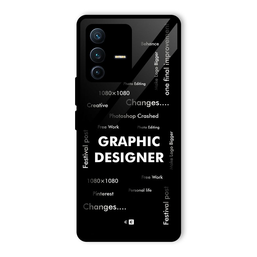 Graphic Designer Struggles Glass Back Case for Vivo V23 Pro