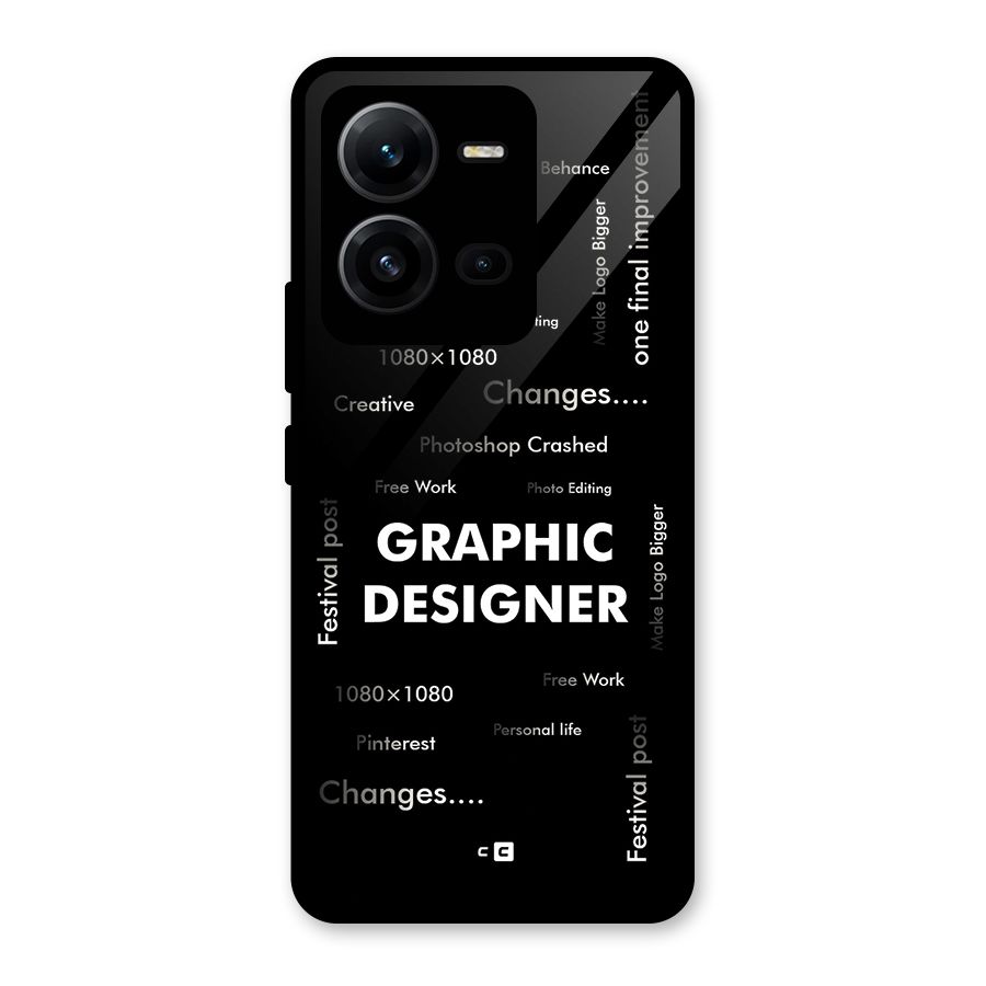 Graphic Designer Struggles Glass Back Case for Vivo V25