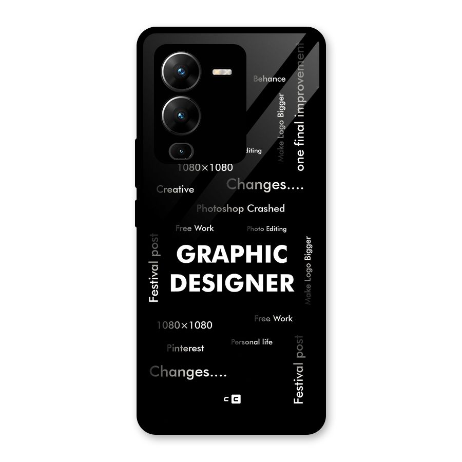 Graphic Designer Struggles Glass Back Case for Vivo V25 Pro